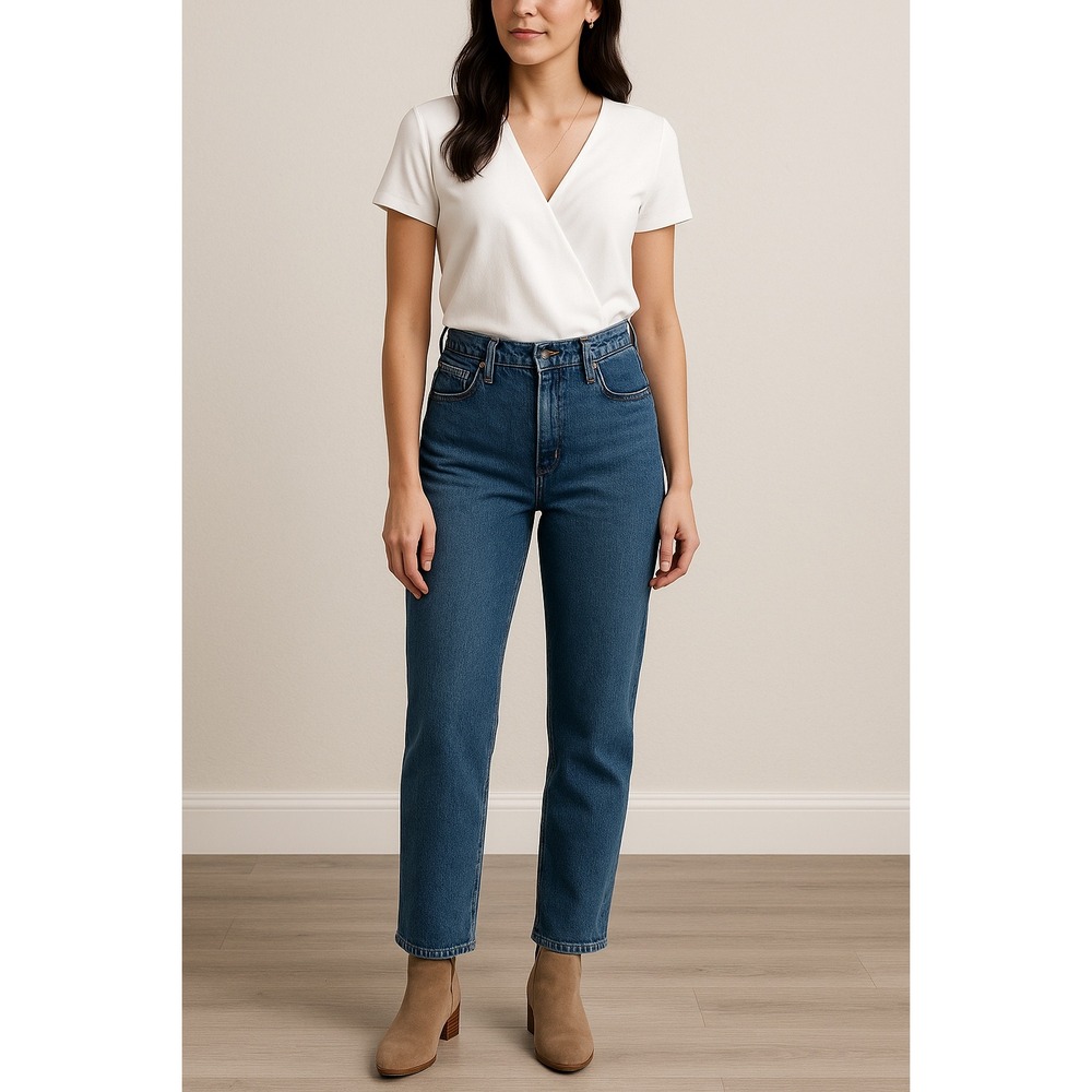 Rails Denim Jeans Size 24 Button Fly High Rise Straight Leg Medium Wash Women's